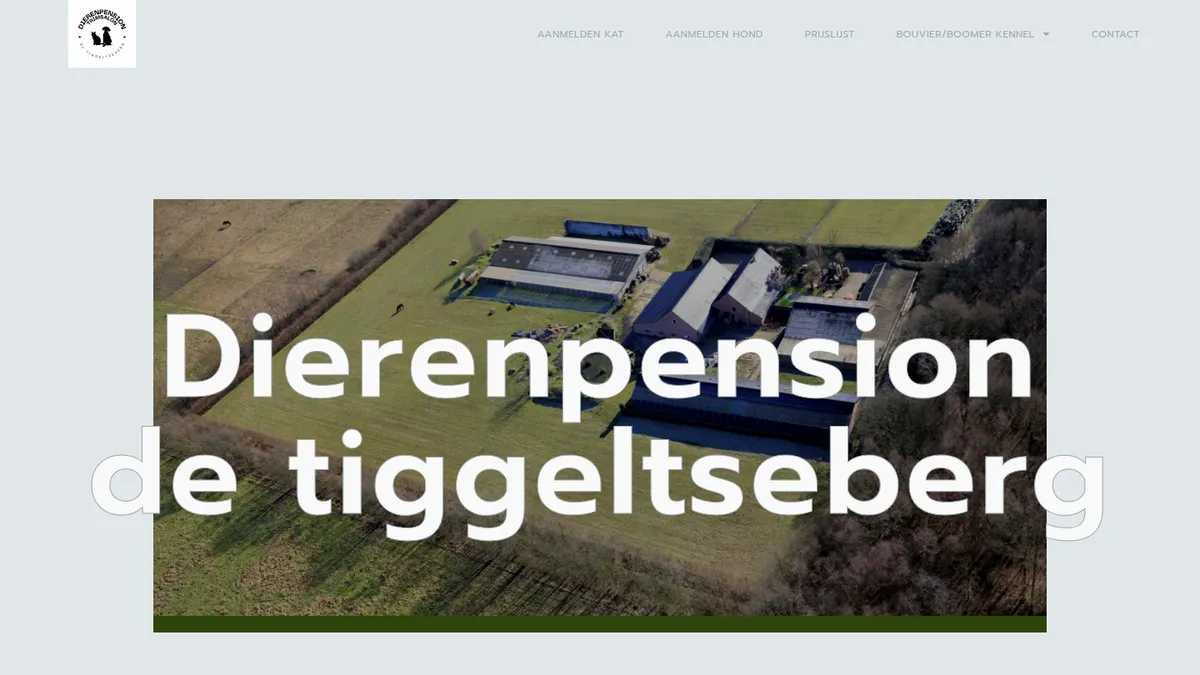 Voor: Oude website van een dierenpension, met meldingen in verschillende kleuren